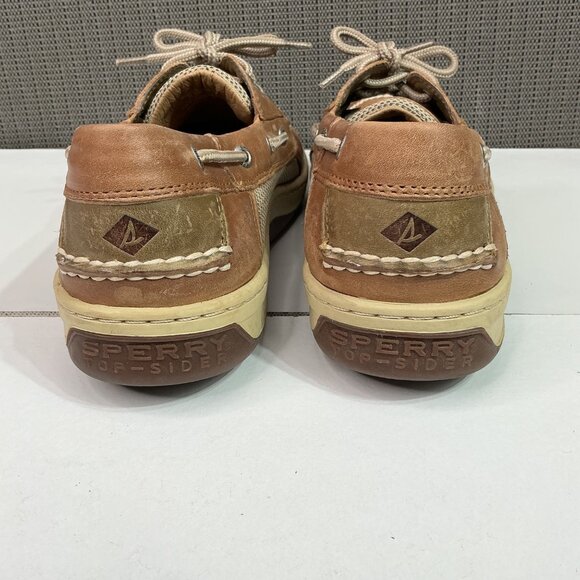 Sperry Top-Sider Mens Leather Boat Shoes 10W Brown Casual Moc Toe Non-Slip Sole - Picture 4 of 9